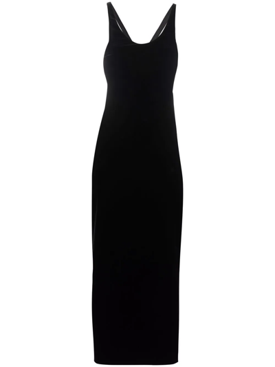 Saint Laurent Black Cut-out Velvet Dress