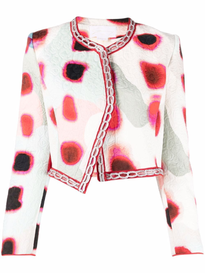 Genny Patterned Cropped Jacket In Rot