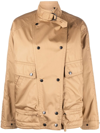 Isabel Marant Double-breasted Funnel-neck Jacket In Nude