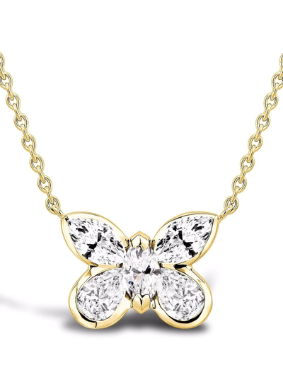 Pragnell 18kt Yellow Gold Butterfly Diamond Pendant Necklace