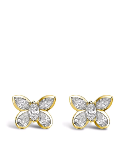 Pragnell Butterfly 18k黄金钻石耳钉 In Gold