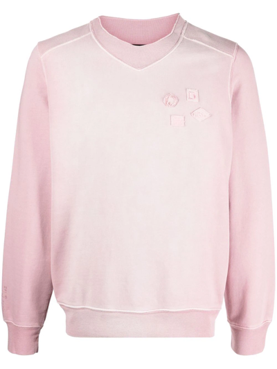 Diesel Patch-detail Cotton Sweatshirt In Rosa