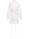 Prada Bedrucktes Minikleid Aus Popeline In White