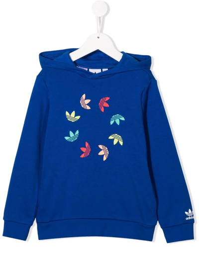 Adidas Originals Kids' Logo-print Hoodie In Blue