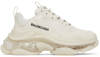 Balenciaga Off-white Clear Sole Triple S Sneakers In 9100 Eggshell