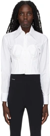 Dolce & Gabbana Poplin Cropped Bustier Shirt In W0800 Optical White