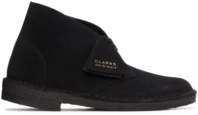 Clarks Originals Black Desert Boots In Black Suede
