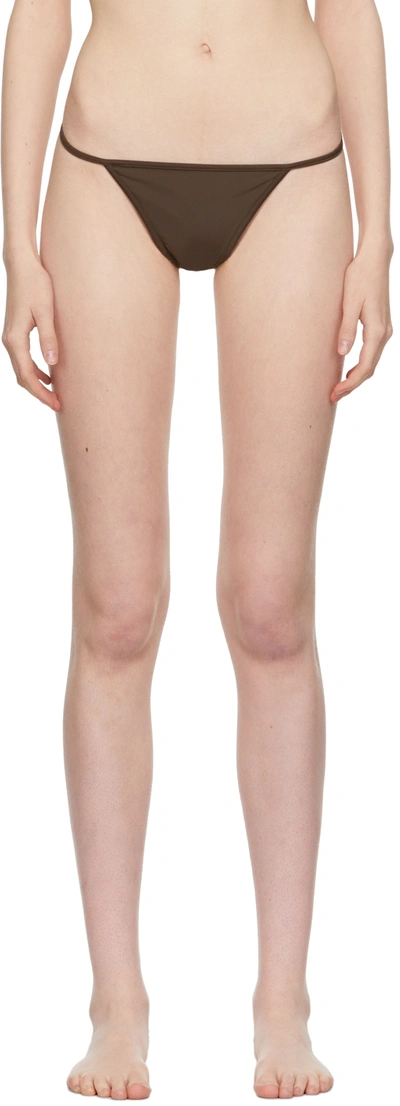 Softandwet Ssense Exclusive Brown Beaded Thong Bikini Bottoms