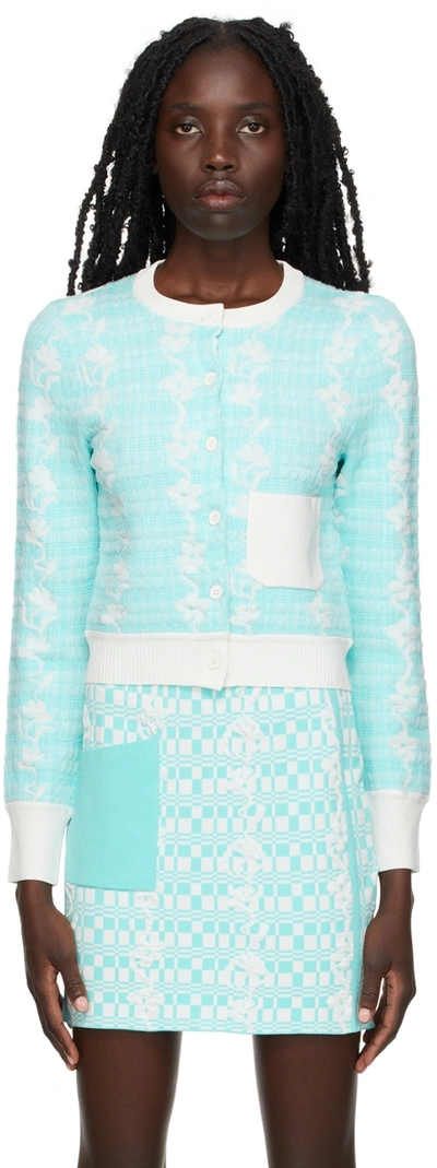 Ph5 Blue Stevie Eco Floral Stitch Cardigan In Blue Lagoon