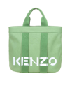 KENZO SMALL TOTE BAG IN GREEN FABRIC
