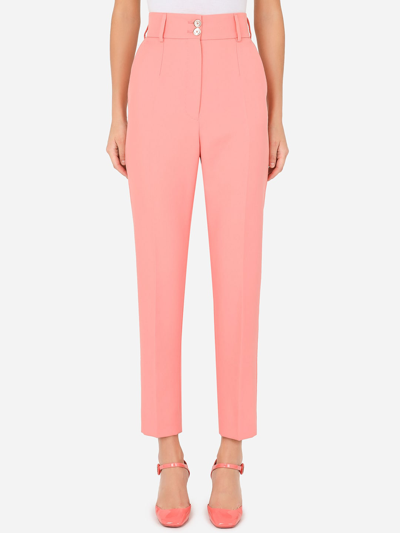 Dolce & Gabbana High-waisted Tailored Trousers In Pink