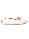 Bally Mady 6244536 Women's Bone Calf Plain Leather Loafers In Bone