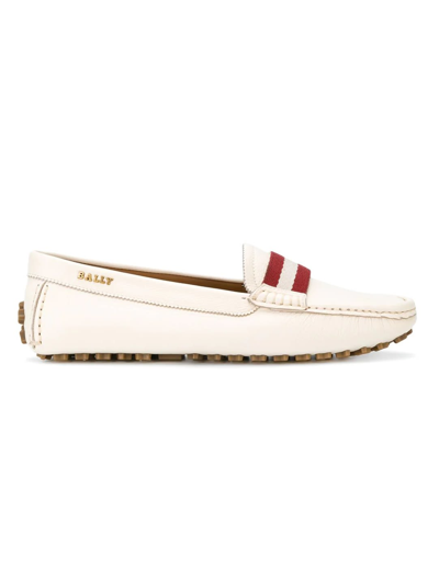 Bally Striped Slip-on Loafers In Nude