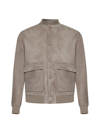 Salvatore Santoro Suede Varsity Jacket In Dno Sand