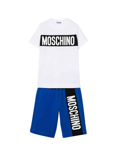 Moschino Kids' Unisex Two-tone Suit In Bianco