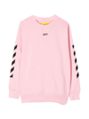 OFF-WHITE PINK SWEATSHIRT WITH BLACK PRINT