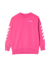Off-white Pink Sweatshirt With White Print In Fucsia/bianco