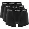 Hugo Boss Three Pack Of Stretch Jersey Trunks With Logo Waistbands In Black