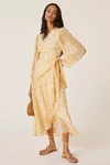 Hutch Geo Wrap Maxi Dress In Gold