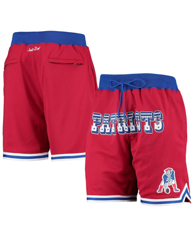 Mitchell & Ness Men's  Red New England Patriots Just Don Gold Rush Shorts