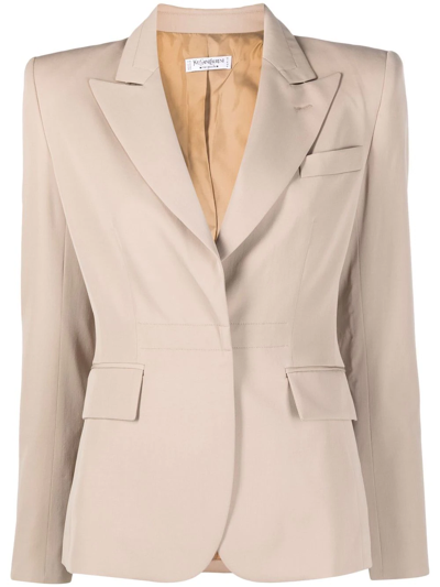 Pre-owned Saint Laurent 2001 Peak Lapels Single-breasted Blazer In Neutrals