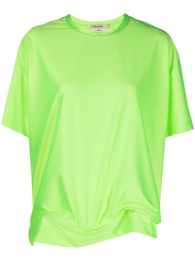 Comme Des Garçons Gathered-detail Short-sleeve T-shirt In Green