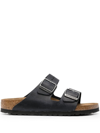 Birkenstock Arizona Oiled Leather Sandals In Black Oiled Leather
