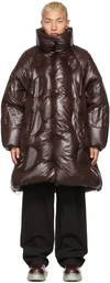 Moncler Genius Dingyun Zhang Iaphia Oversized Quilted Glossed-shell Hooded Down Coat In 290 Brown