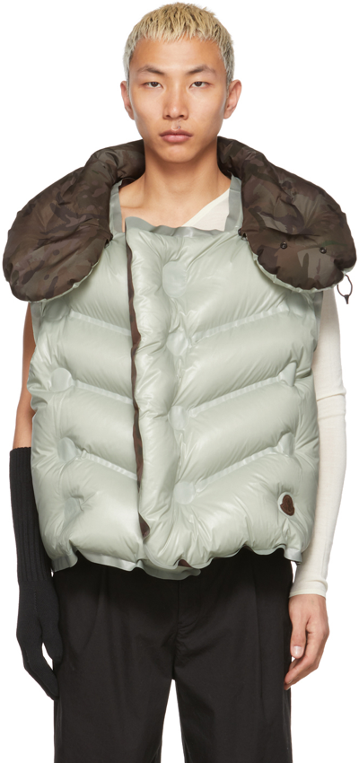 Moncler Genius Moncler Dingyun Zhang Reversible Grey & Brown Down Aloby Vest In 915 Grey