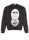 Ih Nom Uh Nit Graphic Print Crewneck Sweater With Long Sleeves In Black
