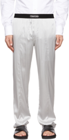 Tom Ford Grey Silk Pyjama Pants In 023 Light Grey