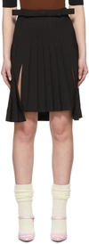 Shushu-tong Ssense Exclusive Black Split Pleats Miniskirt In Ut152ba100