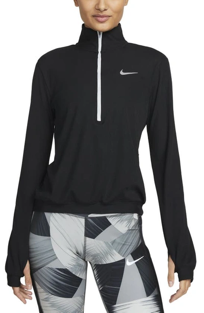 Nike Women's Dri-fit Element Running Mid Layer In Black/ Pure Platinum