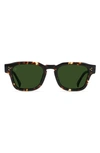 Raen Rece Pol S217 Square Polarized Sunglasses In Brindle Tortoise / Green Polar