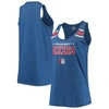 NEW ERA NEW ERA HEATHERED ROYAL PHILADELPHIA 76ERS SCOOP-NECK RACERBACK TANK TOP