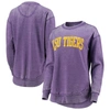 Pressbox Women's Purple Lsu Tigers Vintage-like Wash Pullover Sweatshirt In Purple