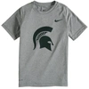 Nike Youth  Heather Gray Michigan State Spartans Logo Legend Performance T-shirt In Heather Gray