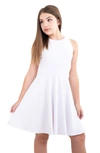Un Deux Trois Girl's Sleeveless Fit-and-flare Dress In White