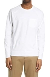 Vince White Pocket Long Sleeve T-shirt In Optic White