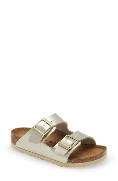 Birkenstock Girls Gold Buckle Sandals In Electric Metallic Gold