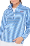 Vineyard Vines Sankaty Shep Striped Half Zip Sweatshirt In Breaker Blue Stripe