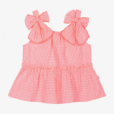 Billieblush Babies' Girls Neon Pink Gingham Blouse