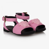 VERSACE GIRLS PINK LEATHER SANDALS