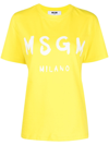 Msgm Women's 3041mdm6021729807 Yellow Cotton T-shirt In Giallo