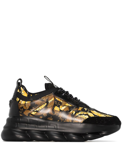 Versace Chain Reaction Chunky Sneakers In Nero