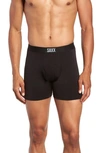 Saxx Vibe Super Soft Slim Fit Boxer Briefs In Black/ Black