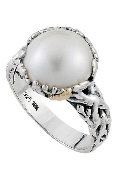 Samuel B. Sterling Silver 18k Yellow Gold Mabe Freshwater Pearl Ring In White