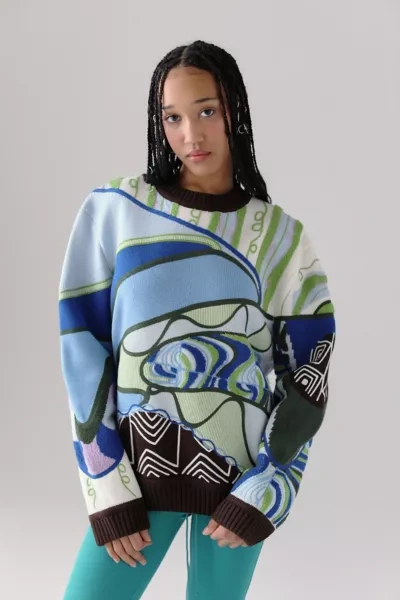 House Of Sunny Hypnotise Graphic-print Knitted Jumper In Multi