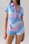 House Of Sunny Good Vibrations Abstract-pattern Knitted Body In Light Blue