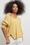 Urban Outfitters Uo Rebel Raw-edge Long Sleeve Tee In Yellow